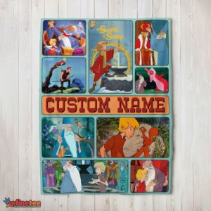 Nice The Sword In The Stone Magical Journey Collage Blanket Fleece Customized Blanket