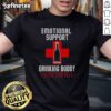 Funny adult humor t-shirt featuring 'Official Emotional Support Drinking Buddy' text, perfect for casual outings.