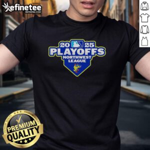 Official Everett Aquasox 2025 Playoff Northwest League logo t-shirt featuring vibrant team colors and design.