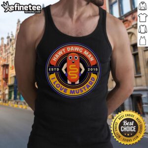 Official Hawt Dawg Man I Love Mustard Est 2015 tank top in vibrant colors, perfect for mustard lovers and summer wear.