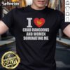 Alt Text: Official I Love Crab Rangoons And Women Dominating Me T-Shirt design featuring bold graphics and playful text.