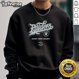 Official Las Vegas Raiders Born x Raised Just Win Baby Sweatshirt showcasing team spirit and stylish design.