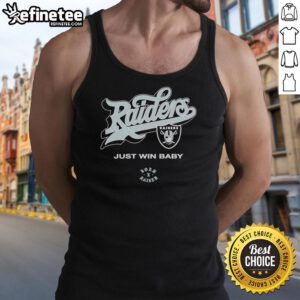 Official Las Vegas Raiders Born x Raised Just Win Baby Tank Top showcasing team pride and style for fans.