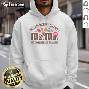 Official Meh Meh Indifference hoodie in black, featuring a playful design that conveys apathy in every bite.