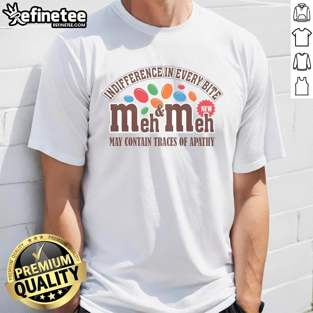 Official Meh Meh Indifference T-Shirt featuring quirky design, perfect for expressing apathy and humor in style.