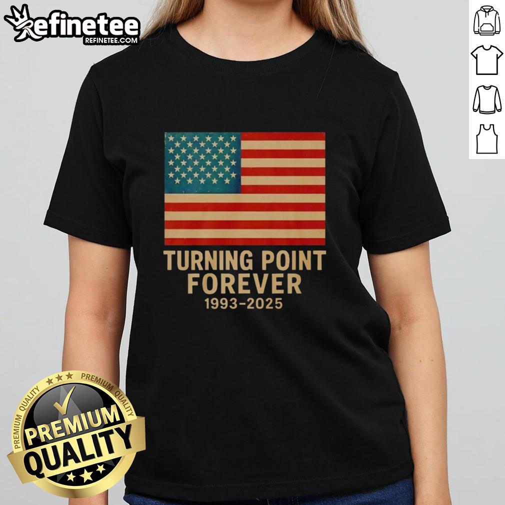 Alt Text: Official Turning Point Forever American 1993-2025 ladies tee featuring a stylish design and comfortable fit.