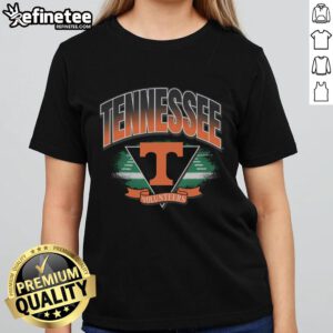 Alt Text: Stylish 'Original Tennessee Volunteers Arena Fade Ladies Tee' featuring bold team colors and logo, perfect for fans.