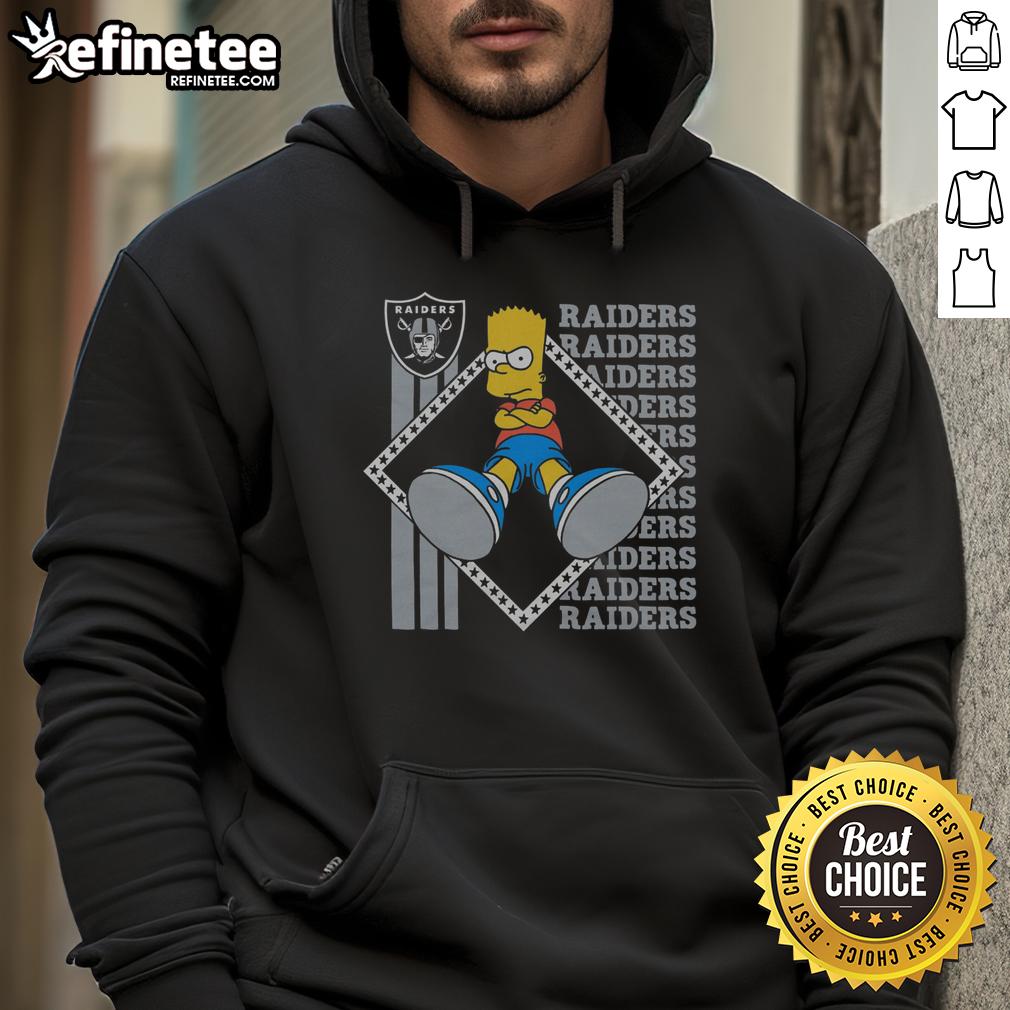 Original The Simpsons Bart X Las Vegas Raiders hoodie featuring vibrant graphics and a stylish design for fans.