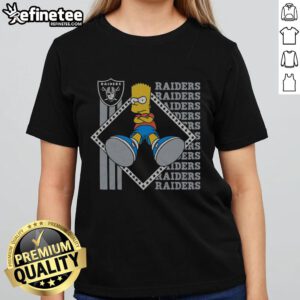 Original The Simpsons Bart X Las Vegas Raiders ladies tee featuring vibrant graphics and a stylish fit for fans.