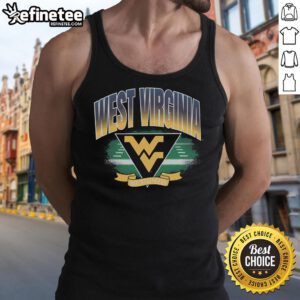 Alt Text: Original West Virginia Mountaineers arena fade tank top featuring vibrant colors and team logo, perfect for fans.