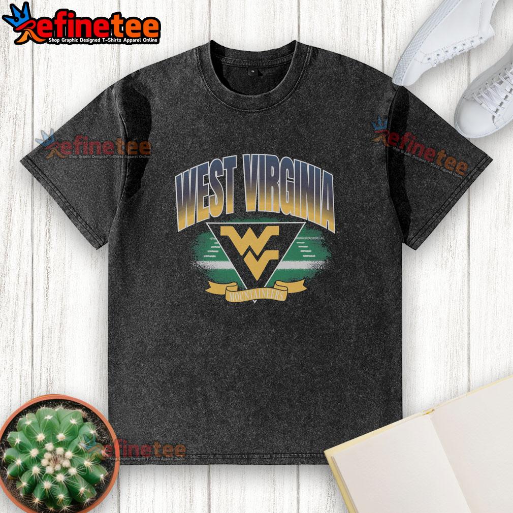 Original West Virginia Mountaineers Arena Fade Washed T-Shirt featuring vibrant team colors and comfortable fit.