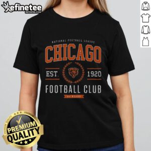 Alt Text: Premium Chicago Bears Football Club ladies tee featuring team logo and stylish design, perfect for fans.
