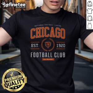 Alt Text: Premium Chicago Bears Football Club T-Shirt featuring team logo, vibrant colors, and comfortable fabric for fans.