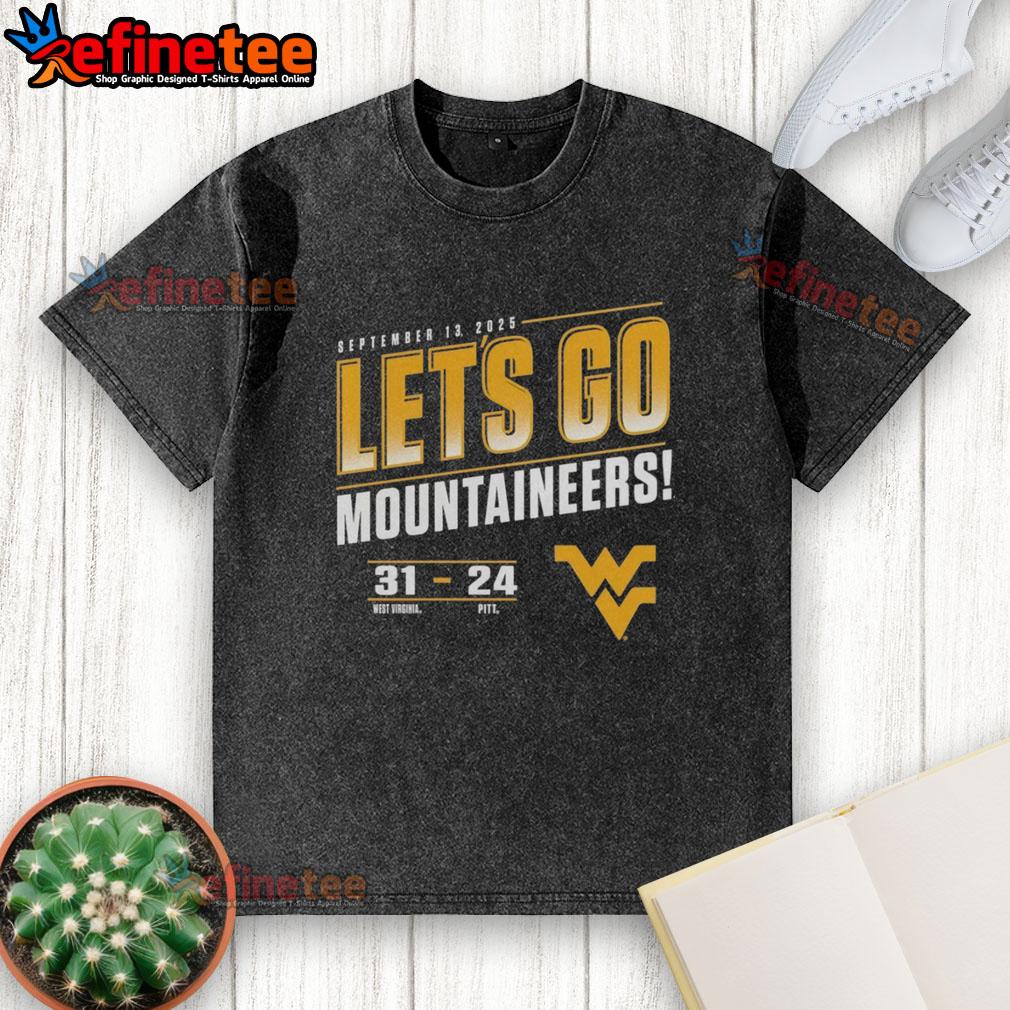 Premium Let's Go Virginia Mountaineers vs Pitt Panthers 2025 score 31-24 washed t-shirt showcasing team pride.