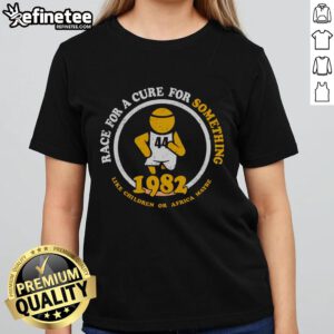 1982 Premium Race for a Cure Ladies Tee featuring vibrant graphics, supporting children's health initiatives in Africa.