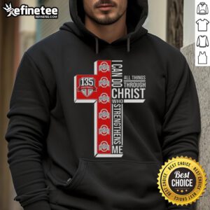Alternative view of Pretty Ohio State Buckeyes I Can Do All Things Through Christ Who Strengthens Me 135 Football Cross T-Shirt