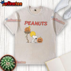 Pretty RSQ x Peanuts pumpkins washed t-shirt featuring a vibrant graphic design perfect for fall fashion.