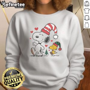 Cute Snoopy and Woodstock Christmas Love sweatshirt featuring festive designs perfect for holiday cheer.