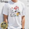 Alt Text: Cute Snoopy and Woodstock Christmas Love T-Shirt featuring festive graphics and cheerful holiday colors.