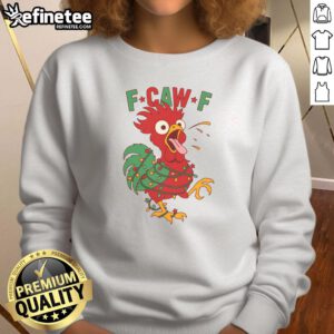 Funny F-CAW-F Christmas Santa Crow Sweatshirt featuring a playful crow in a Santa hat, perfect for holiday cheer.