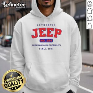 Good Authentic Jeep No. 284 hoodie showcasing freedom and capability since 1941, perfect for Jeep enthusiasts.