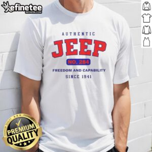 Good Authentic Jeep No 284 T-Shirt featuring 'Freedom and Capability Since 1941' design in vintage style.