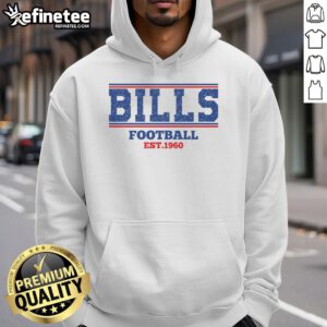 Vintage retro hoodie featuring Good Bills Football, est. 1960, perfect for fans of classic sports apparel.