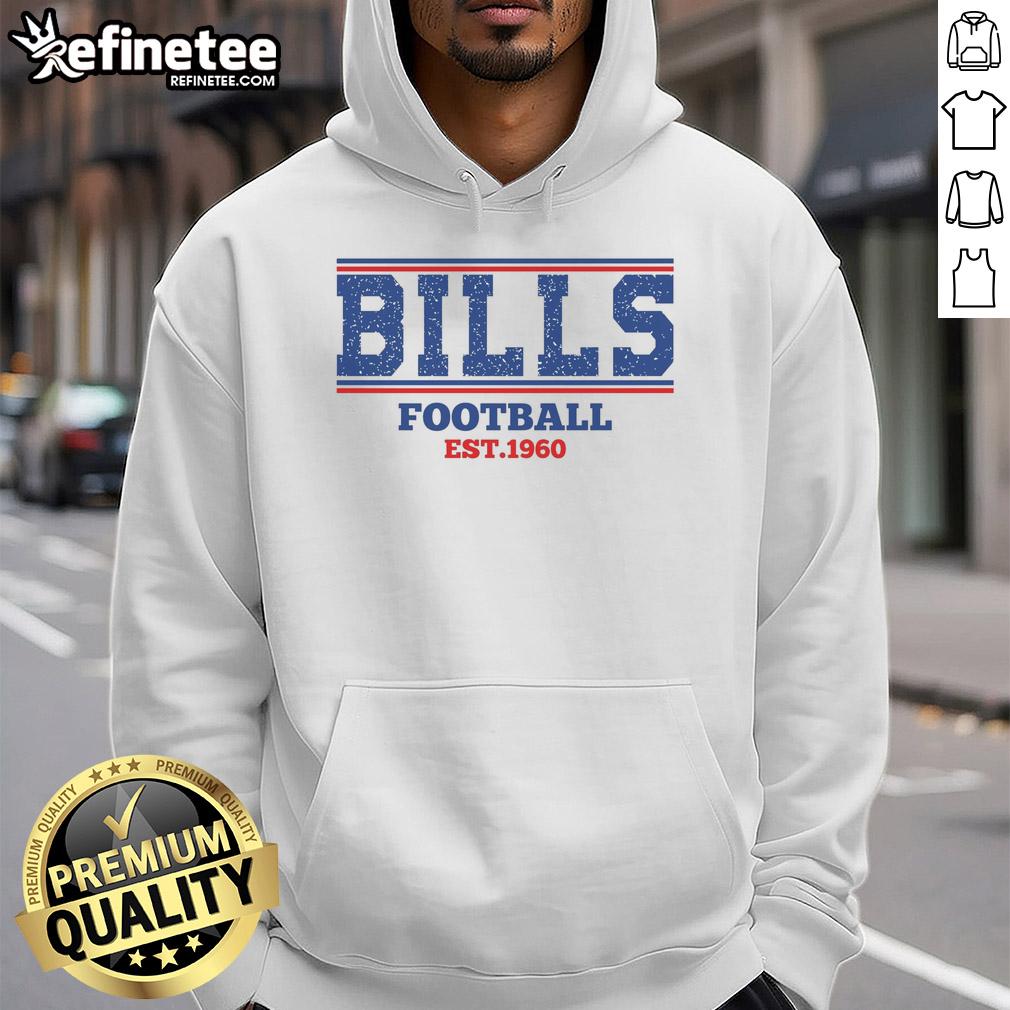 Vintage retro hoodie featuring Good Bills Football, est. 1960, perfect for fans of classic sports apparel.