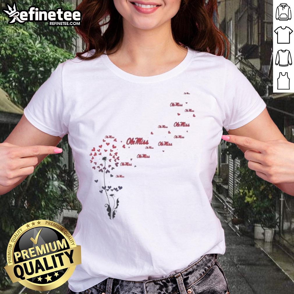 Good Dandelion Flower Ole Miss Rebels Football Logo Ladies Tee showcasing team spirit and stylish design.