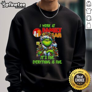 Cozy sweatshirt featuring a festive Grinch Christmas tree design, perfect for holiday cheer from Family Dollar.