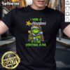 Alt Text: Good Grinch Christmas Tree X Hardee's T-Shirt: 'I Work At It's Fine Everything Is Fine' festive design.