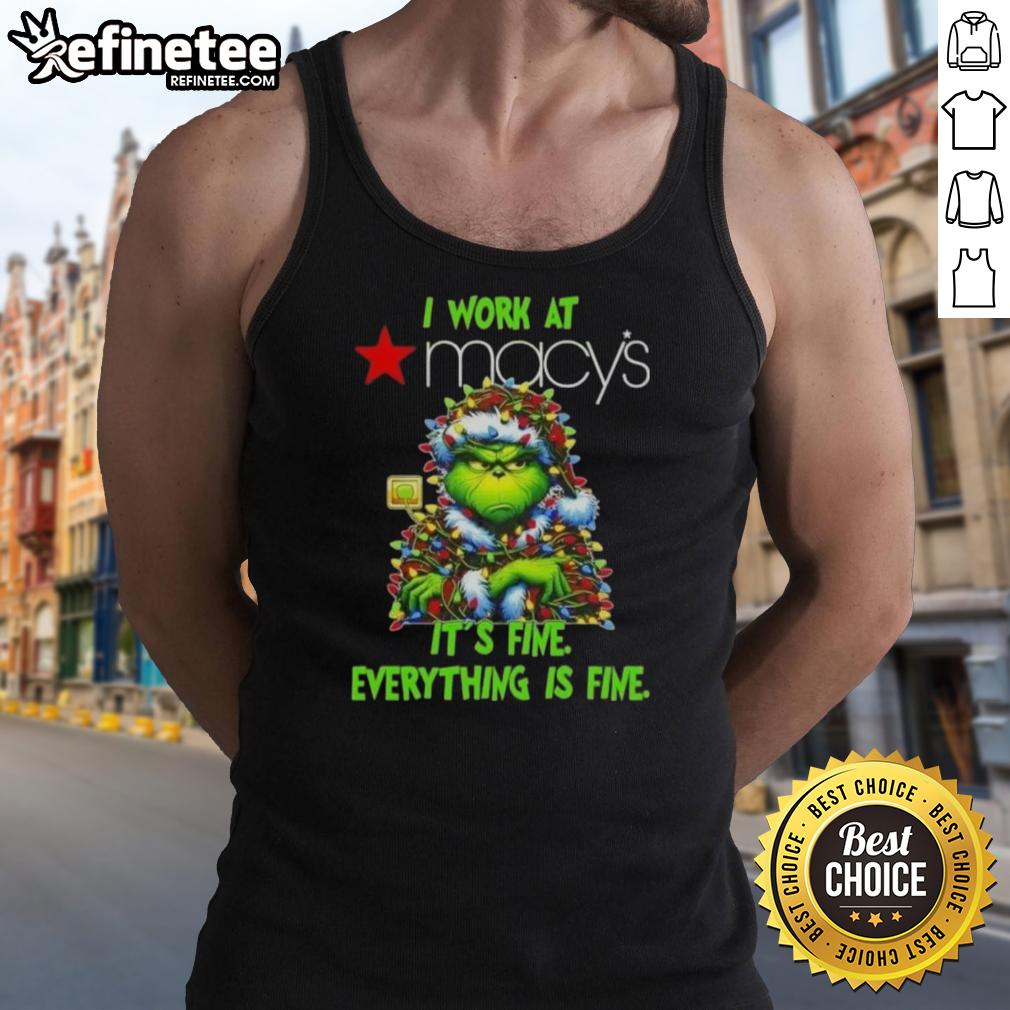 Good Grinch Christmas Tree tank top from Macy's, featuring playful design and festive colors, perfect for holiday cheer.