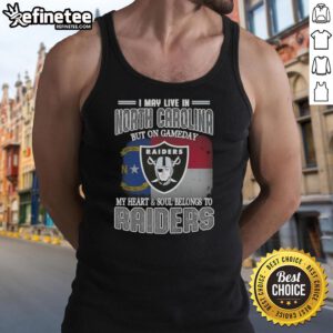 North Carolina fan wearing a Raiders tank top, showcasing team spirit on game day with pride and style.