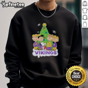 Good Peanuts Characters X Minnesota Vikings Christmas Sweatshirt featuring festive designs perfect for holiday cheer.