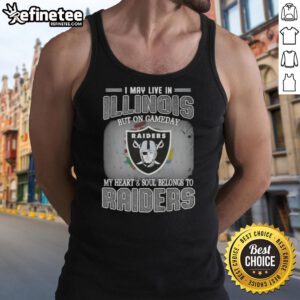 Stylish tank top featuring 'On Gameday, My Heart and Soul Belongs to Raiders' design, perfect for Illinois fans.