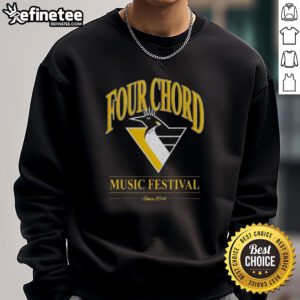 Nice Four Chord Music Festival sweatshirt featuring Pittsburgh Penguins NHL logo, perfect for fans and music lovers.