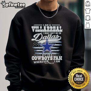 Alt Text: Villarreal sweatshirt for Cowboys fans, showcasing pride in Dallas team spirit, perfect for any location.