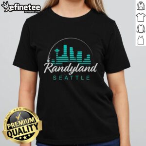 Randy Arozarena in a stylish Seattle Mariners ladies tee at Randyland, showcasing team spirit and vibrant colors.