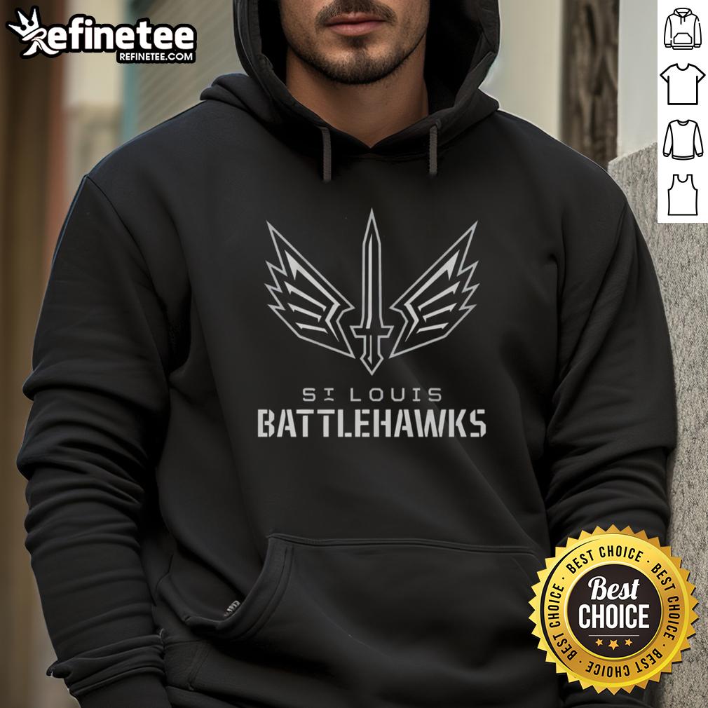 Stylish Nice St. Louis Battlehawks lockup logo hoodie for fans of the XFL team, showcasing team spirit and comfort.