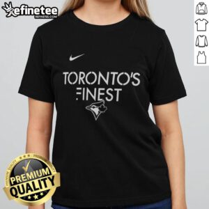 Stylish Toronto Blue Jays ladies tee showcasing Toronto's finest, perfect for fans and city lovers alike.