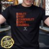 Virginia Cavaliers Football H.E.A.R.T. T-Shirt showcasing Humility, Effort, Accountability, Respect, Toughness design.
