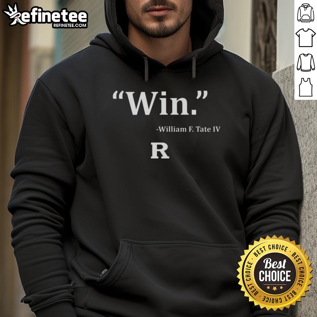 William F. Tate IV wearing a Rutgers Scarlet Knights football hoodie, showcasing team spirit and style.