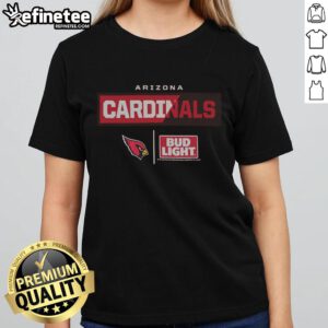 Official Bud Light Arizona Cardinals Team Ladies Tee featuring team colors and logo, perfect for game day style.