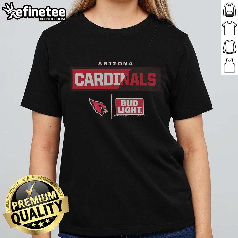Official Bud Light Arizona Cardinals Team Ladies Tee featuring team colors and logo, perfect for game day style.