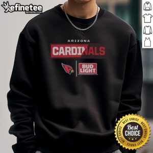 Official Bud Light Arizona Cardinals team sweatshirt featuring vibrant team colors and logo, perfect for game day wear.