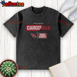 Official Bud Light Arizona Cardinals Team Washed T-Shirt in red, featuring team logo and vintage style design.