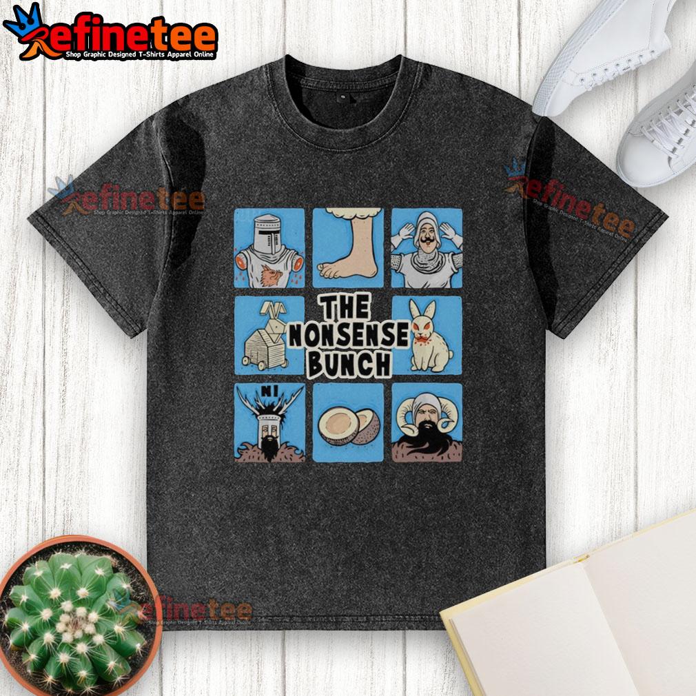 Official Nonsense Bunch Monty Python and the Holy Grail X The Brady Bunch washed t-shirt displayed on a mannequin.