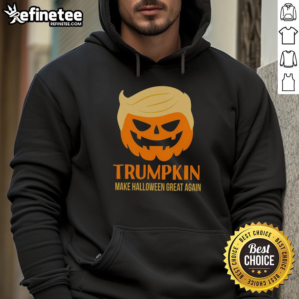 Official Trumpkin Make Halloween Great Again MAGA Hoodie featuring vibrant design and festive colors for Halloween enthusiasts.