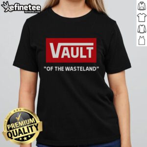 Official Vault of the Wasteland Ladies Tee featuring a stylish design for fans of post-apocalyptic fashion.