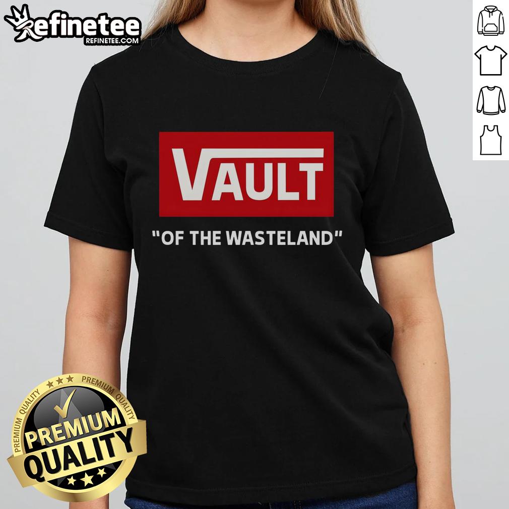 Official Vault of the Wasteland Ladies Tee featuring a stylish design for fans of post-apocalyptic fashion.
